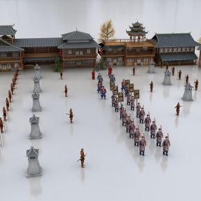 古代士兵古建组合