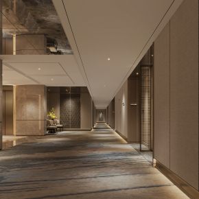 现代酒店走廊 过道 电梯间