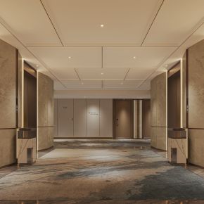 现代酒店走廊 过道 电梯间