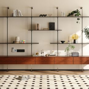 現(xiàn)代中古裝飾書架