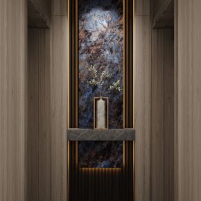 意式 轻奢风 中古风 黑金 走廊 端景 玄关