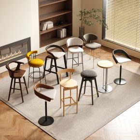 現(xiàn)代簡約吧椅 皮椅 不銹鋼椅 木椅 布椅 現(xiàn)代吧椅組合