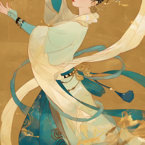 大美国风国潮元素中式美学壁画壁纸背景