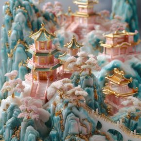大美国风国潮元素中式美学壁画壁纸背景