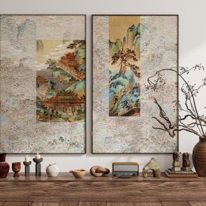  现代新中式侘寂中古风装饰画挂画