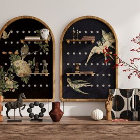 現(xiàn)代復(fù)古侘寂中古風(fēng)掛畫(huà)墻飾裝飾畫(huà)組合